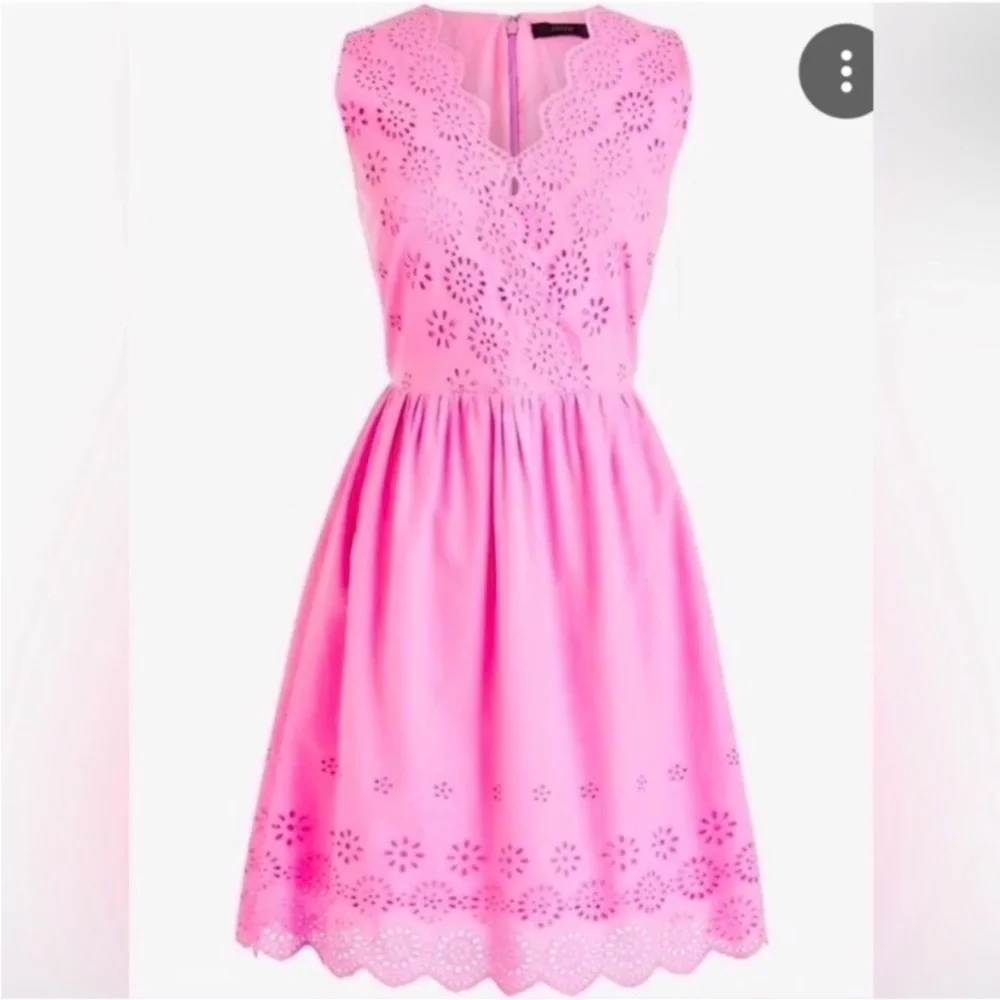 J. CREW Pink Eyelet Mini Dress